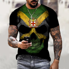 New Jamaica Flag Lion 3D Printed T-shirt Men WomenTshirt Summer Jamaica National Emblem Harajuku Streetwear Tops 2XS-4XL
