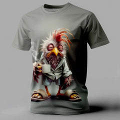 Funny Men's T Shirt Animal Chicken Print Summer Casual Short Sleeve Tee Street Fashion O-Neck Pullover Men's Oversized Clothing