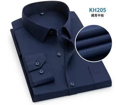Bright Red Long-sleeved Shirt Men's Single-breasted Square Collar Shirts Business / Wedding / Party Casual Shirt Blue White 6XL