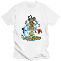 Graphic Tee Short Sleeved T-shirt Slim Fit Clothing Gift Sweatshirt Coat Of Arms Of The Bahamas T Shirt Men Pure Cotton Tshirt