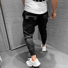 Men Clothing 2023 Men's Multi-pocket European and American Jogging Pants Fitness Leisure Slim Elastic Running Sports Pants