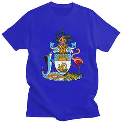 Graphic Tee Short Sleeved T-shirt Slim Fit Clothing Gift Sweatshirt Coat Of Arms Of The Bahamas T Shirt Men Pure Cotton Tshirt
