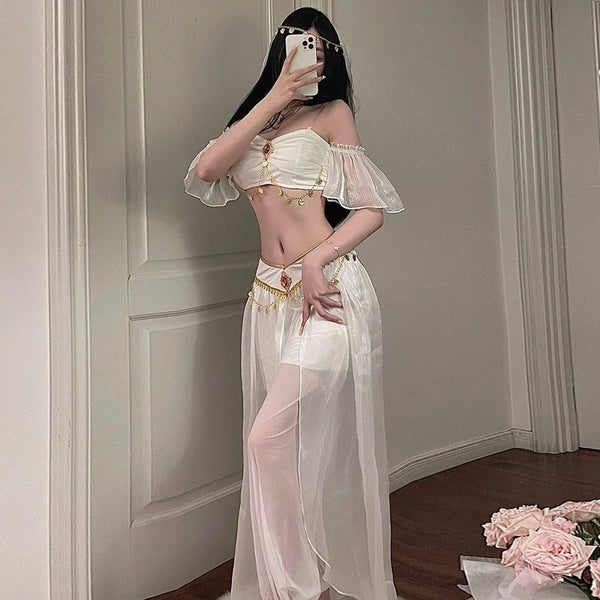 Sexy Goddess Uniforms Cosplay Egyptian Queen's Belly Dance Aladdin Indian Dance Exotic Hotel Nightclub Clothing