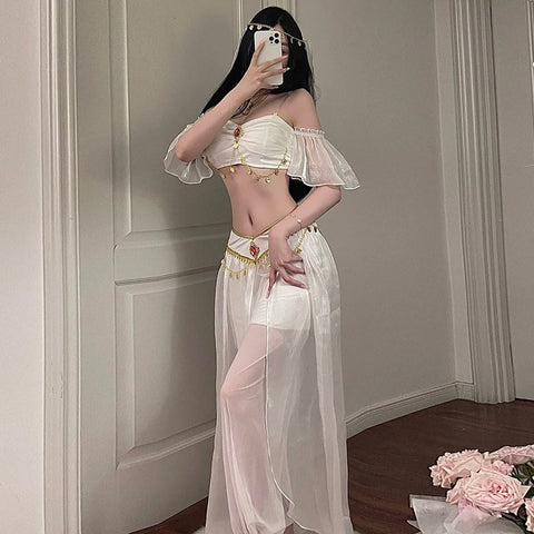 Sexy Goddess Uniforms Cosplay Egyptian Queen's Belly Dance Aladdin Indian Dance Exotic Hotel Nightclub Clothing