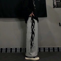 Japanese Y2k Oversize Graphic Wide Sweatpants Men Streetwear Print Casual Track Pants Male Sport Straight Trousers