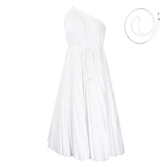 Africa Clothing African Pleat Dresses for Women 2024 Summer Sexy Africa Sleeveless White Green Yellow Red Party Beach Midi Dress