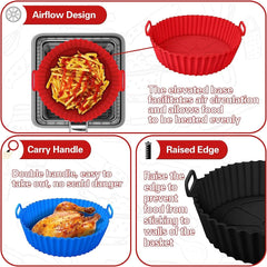 Reusable Silicon Air Fryer Liners Food Safe Non Stick Air Fryer Basket