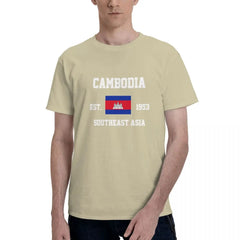 100% Cotton Cambodia Cambodian Flag t shirts Men Casual tshirts Women Clothing T-Shirts Tops Tees S-6XL Gift