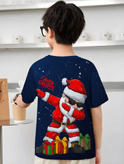 Christmas Santa Claus Children's Clothing Boys T Shirts Top Clothes for Children 2024 Kids Clothes Boy Child Tee Shirt Tops Baby