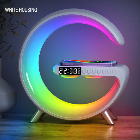 Wireless Phone Charger Multifunctional Desk Alarm Clock RGB LED Light – Smart & Stylish Charging Solution