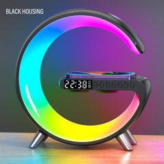 Wireless Phone Charger Multifunctional Desk Alarm Clock RGB LED Light – Smart & Stylish Charging Solution
