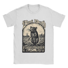 Men's Black Death European Tour 1347-1351 T Shirts 100% Cotton Clothing Funny Round Neck Tee Shirt New Arrival T-Shirts