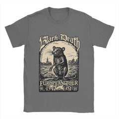 Men's Black Death European Tour 1347-1351 T Shirts 100% Cotton Clothing Funny Round Neck Tee Shirt New Arrival T-Shirts