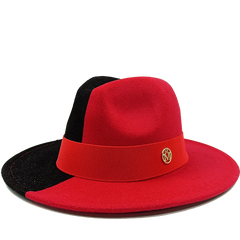 Low price wholesale Fedora hats men's and women's jazz hats red and white new tie dyed Fedora hats autumn classic hats sombrero