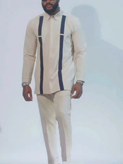 2024 New Dashiki Style Men's Suit African Traditional Clothing Elegant Two-piece Suit for Party