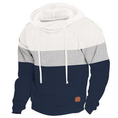 Men's Patchwork Hoodie Outdoor Casual Sportswear Street Fashion Men's Fleece Thermal Hooded Sweatshirt