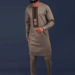 African Men's Native Disigner Clothing Tunic Ethnic Style 2pcs Dashiki Pants Sets Traditional Outfit Kaftan