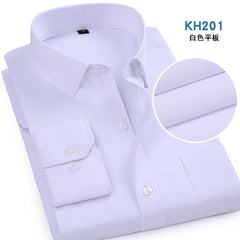 Bright Red Long-sleeved Shirt Men's Single-breasted Square Collar Shirts Business / Wedding / Party Casual Shirt Blue White 6XL