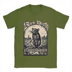Men's Black Death European Tour 1347-1351 T Shirts 100% Cotton Clothing Funny Round Neck Tee Shirt New Arrival T-Shirts