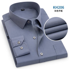 Bright Red Long-sleeved Shirt Men's Single-breasted Square Collar Shirts Business / Wedding / Party Casual Shirt Blue White 6XL