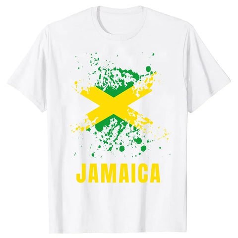 Clothing Casual T-shirts Jamaican Flag Jamaica Souvenir Love Travel Vacation Tee Tops Round Neck Short-Sleeve Fashion Tshirt