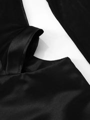 Fashion Chic Turtleneck Mesh Patchwork Short Dress Party Clubwear Long Sleeve See-through Hollow Out Mini Corset Dresses Black