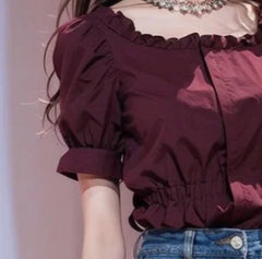 Fashionable High-end Summer Clothing New French Design Ruffled Shirt Chiffon Top