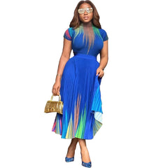 Women Multi Color Fashion Pleated Dress