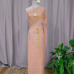Thailand Summner One Shoulder Dai Red Starlight Asian Traditional Dresses