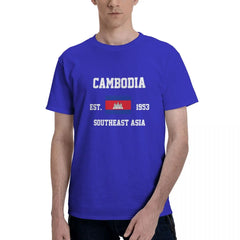 100% Cotton Cambodia Cambodian Flag t shirts Men Casual tshirts Women Clothing T-Shirts Tops Tees S-6XL Gift