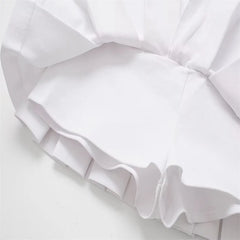 2024 Wholesale of women's clothing for foreign trade European and American college style white wide pleated shirt style dress