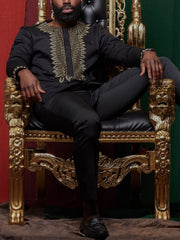 2024 New Dashiki Style Men's Suit African Traditional Clothing Elegant Two-piece Suit for Party