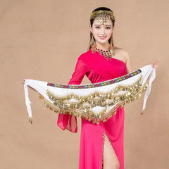Coin Belly Dance Clothing Accessories Dancing Coin Belt Oriental Indian Belly Dance Coin Belt Bell Dance Hip Scarf Golden