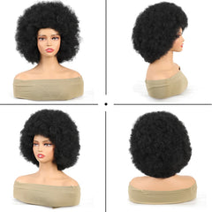 Short Synthetic Hair Afro Kinky Curly With Bangs For African Women Synthetic Ombre Glueless Wig