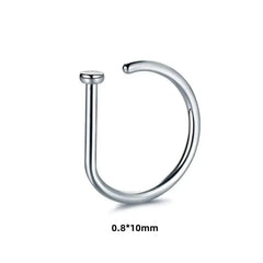 1pc Women Men Fake Piering Nose Ring Earrings, Fashion Punk Non Piercing Nose Clip Stainless Steel Septum Body Jewelry