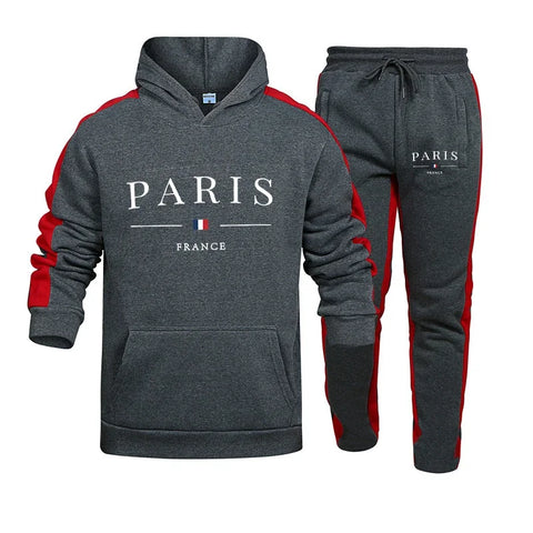 Men's Daily Hooded Sweatshirt Pants Set Autumn Winter Outdoors Street High Quality Popular Printing Clothing