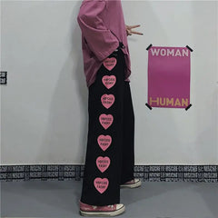 Japanese Y2k Oversize Graphic Wide Sweatpants Men Streetwear Print Casual Track Pants Male Sport Straight Trousers