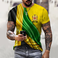 New Jamaica Flag Lion 3D Printed T-shirt Men WomenTshirt Summer Jamaica National Emblem Harajuku Streetwear Tops 2XS-4XL
