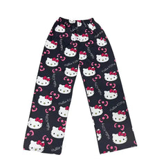 Hello Kitty Spider-man Cotton Loose Ladies Pajama Pants Cartoon Sleep Wear