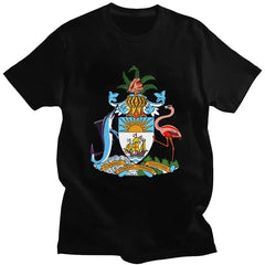 Graphic Tee Short Sleeved T-shirt Slim Fit Clothing Gift Sweatshirt Coat Of Arms Of The Bahamas T Shirt Men Pure Cotton Tshirt