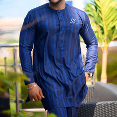 African Men's Native Disigner Clothing Tunic Ethnic Style 2pcs Dashiki Pants Sets Traditional Outfit Kaftan