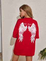 Dark Angel Wing Hot sale Graphic Printed T-Shirts For Women Loose Oversized Clothing Hip Hop Street Tshirt Cotton Short Sleeves