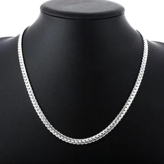 20-60cm Silver Color Luxury Brand Design Noble 6mm Necklace Chain For Woman Men Fashion Wedding Engagement Jewelry