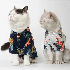 Hawaiian Print Patern Dog Cat Dress Down Shirt