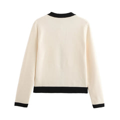 Autumn New Women's Clothing European And American Style Fashionable Simple Gold Breasted Knitted Jacket