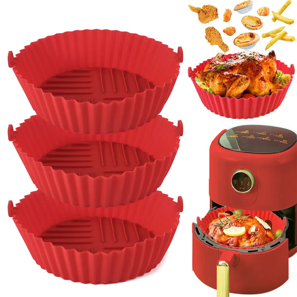 Reusable Silicon Air Fryer Liners Food Safe Non Stick Air Fryer Basket