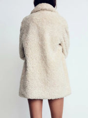 Autumn new women's clothing European and American style French design faux fur effect coat jacket