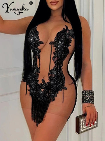 Mini sequin Elegant  summer bodycon dress party evening vestidos