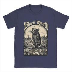 Men's Black Death European Tour 1347-1351 T Shirts 100% Cotton Clothing Funny Round Neck Tee Shirt New Arrival T-Shirts