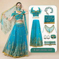 Women's Belly Dance Top Set Indian Halloween Clothing Bollywood Clothing
